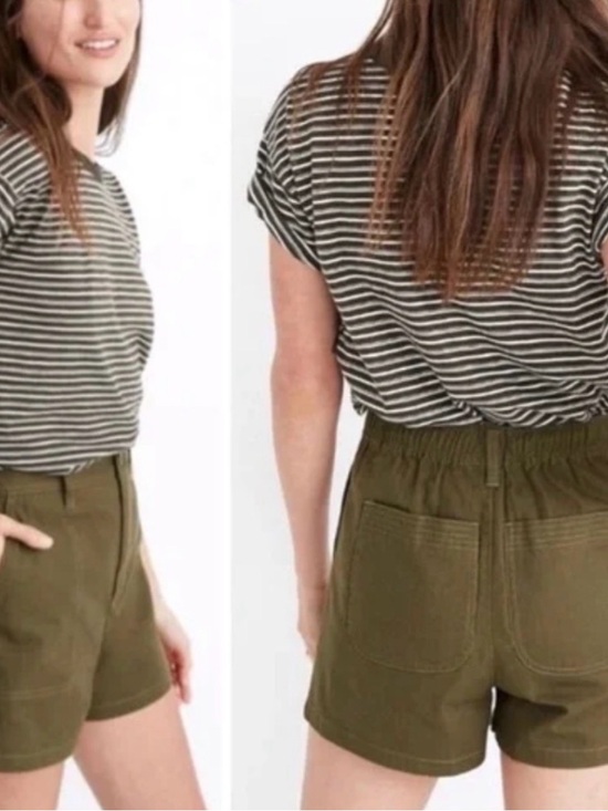 Madewell Pants - Madewell Olive High-Waist Camp Shorts